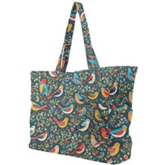 Birds Pattern Flowers Whimsical Simple Shoulder Bag by Salmanaz77