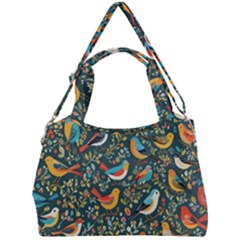 Birds Pattern Flowers Whimsical Double Compartment Shoulder Bag by Salmanaz77