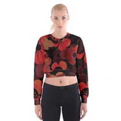 Flower Floral Flora Nature Pattern Background Backdrop Cropped Sweatshirt