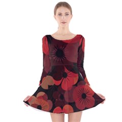 Flower Floral Flora Nature Pattern Background Backdrop Long Sleeve Velvet Skater Dress