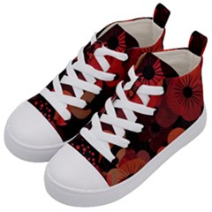 Flower Floral Flora Nature Pattern Background Backdrop Kids  Mid-top Canvas Sneakers