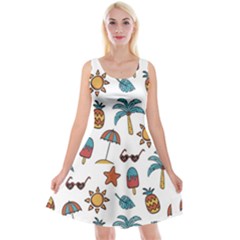 Summer Pineapple Fruit Tropical Reversible Velvet Sleeveless Dress