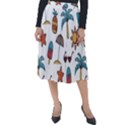 Summer Pineapple Fruit Tropical Classic Velour Midi Skirt  View1