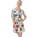 Summer Pineapple Fruit Tropical Belted Shirt Dress View1