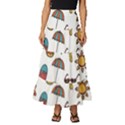 Summer Pineapple Fruit Tropical Tiered Ruffle Maxi Skirt View1