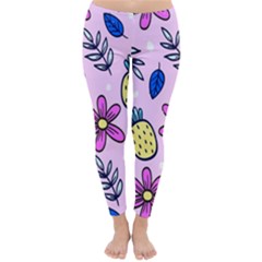 Flowers Petals Pineapples Fruit Classic Winter Leggings