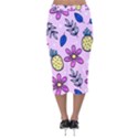 Flowers Petals Pineapples Fruit Velvet Midi Pencil Skirt View2