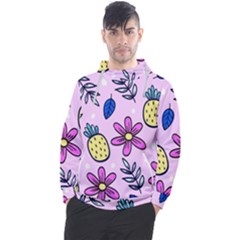 Flowers Petals Pineapples Fruit Men s Pullover Hoodie