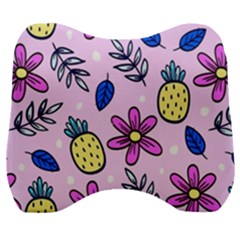 Flowers Petals Pineapples Fruit Velour Head Support Cushion by Paksenen