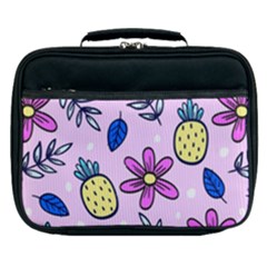 Flowers Petals Pineapples Fruit Lunch Bag by Paksenen