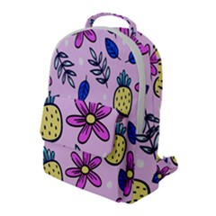 Flowers Petals Pineapples Fruit Flap Pocket Backpack (large) by Paksenen