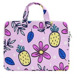 Flowers Petals Pineapples Fruit Macbook Pro 13  Double Pocket Laptop Bag by Paksenen