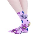 Flowers Petals Pineapples Fruit Smooth Crew Length Tube Socks View2