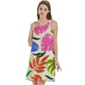 Tropical Sheets Summer Beach Round Neck Sleeve Casual Dress With Pockets View3