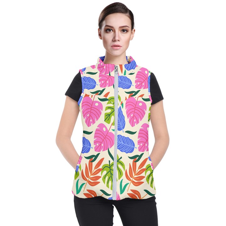 Tropical Sheets Summer Beach Women s Puffer Vest