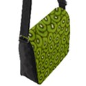 Kiwi Fruit Pattern Green Background Flap Closure Messenger Bag (S) View2