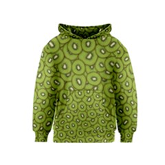 Kiwi Fruit Pattern Green Background Kids  Pullover Hoodie