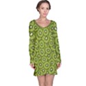 Kiwi Fruit Pattern Green Background Long Sleeve Nightdress View1