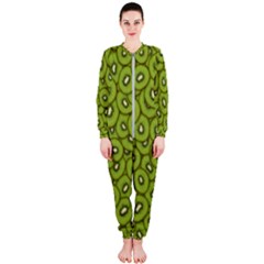 Kiwi Fruit Pattern Green Background Onepiece Jumpsuit (ladies)