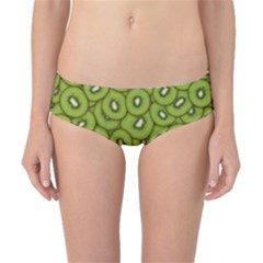 Kiwi Fruit Pattern Green Background Classic Bikini Bottoms by Paksenen