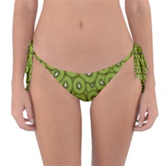 Kiwi Fruit Pattern Green Background Reversible Bikini Bottoms by Paksenen