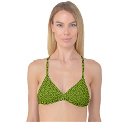 Kiwi Fruit Pattern Green Background Reversible Tri Bikini Top by Paksenen