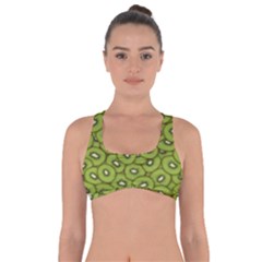 Kiwi Fruit Pattern Green Background Got No Strings Sports Bra by Paksenen