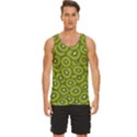 Kiwi Fruit Pattern Green Background Men s Wide Collar Tank Top View1