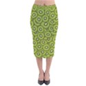 Kiwi Fruit Pattern Green Background Velvet Midi Pencil Skirt View1