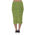 Kiwi Fruit Pattern Green Background Velvet Midi Pencil Skirt View2