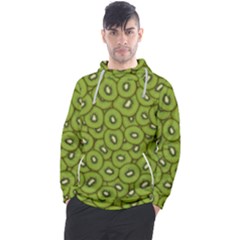 Kiwi Fruit Pattern Green Background Men s Pullover Hoodie