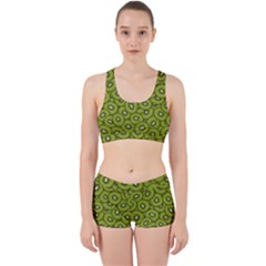 Kiwi Fruit Pattern Green Background Work It Out Gym Set by Paksenen