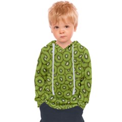 Kiwi Fruit Pattern Green Background Kids  Overhead Hoodie