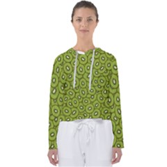 Kiwi Fruit Pattern Green Background Women s Slouchy Sweat