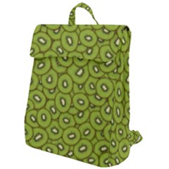 Kiwi Fruit Pattern Green Background Flap Top Backpack by Paksenen