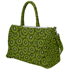 Kiwi Fruit Pattern Green Background Duffel Travel Bag by Paksenen