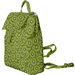 Kiwi Fruit Pattern Green Background Buckle Everyday Backpack by Paksenen