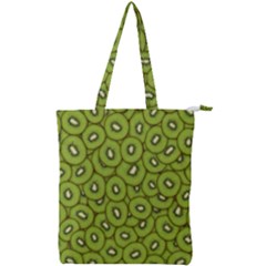 Kiwi Fruit Pattern Green Background Double Zip Up Tote Bag by Paksenen