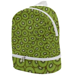 Kiwi Fruit Pattern Green Background Zip Bottom Backpack by Paksenen