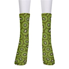 Kiwi Fruit Pattern Green Background Crew Socks by Paksenen