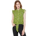 Kiwi Fruit Pattern Green Background Frill Detail Shirt View1