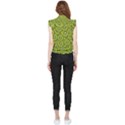 Kiwi Fruit Pattern Green Background Frill Detail Shirt View2