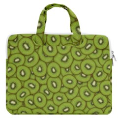 Kiwi Fruit Pattern Green Background Macbook Pro 15  Double Pocket Laptop Bag  by Paksenen