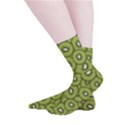 Kiwi Fruit Pattern Green Background Smooth Crew Length Tube Socks View2