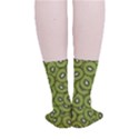 Kiwi Fruit Pattern Green Background Smooth Crew Length Tube Socks View4