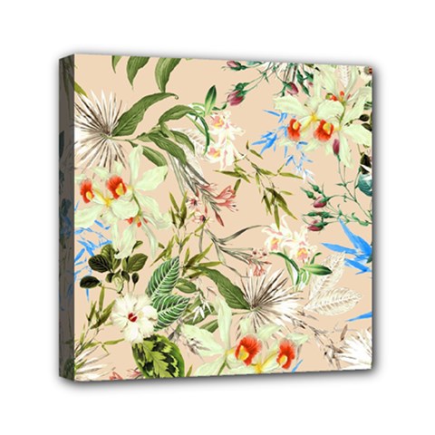 Textile Fabric Tropical Mini Canvas 6  X 6  (stretched) by Paksenen