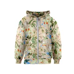 Textile Fabric Tropical Kids  Zipper Hoodie