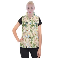 Textile Fabric Tropical Women s Button Up Vest