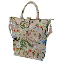 Textile Fabric Tropical Buckle Top Tote Bag by Paksenen