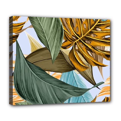 Monstera Palm Leaves Plants Deluxe Canvas 24  X 20  (stretched) by Paksenen